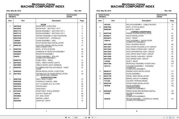 Grove Crane YB4409 2 322509 Parts Manual 2018 (1)