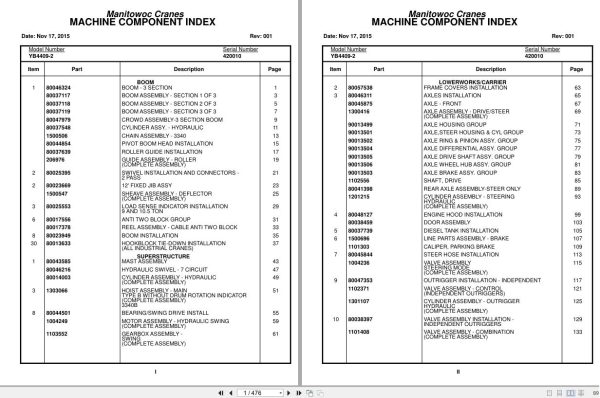Grove Crane YB4409 2 420010 Parts Manual 2015 (1)