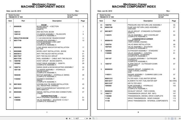 Grove Crane YB4409 321467 Parts Manual 2010 (1)