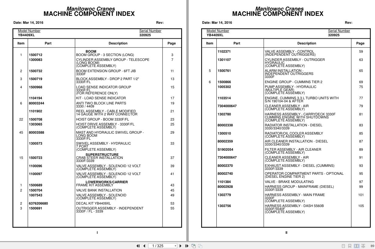 Grove Crane YB4409XL 320925 Parts Manual 2016 (1)