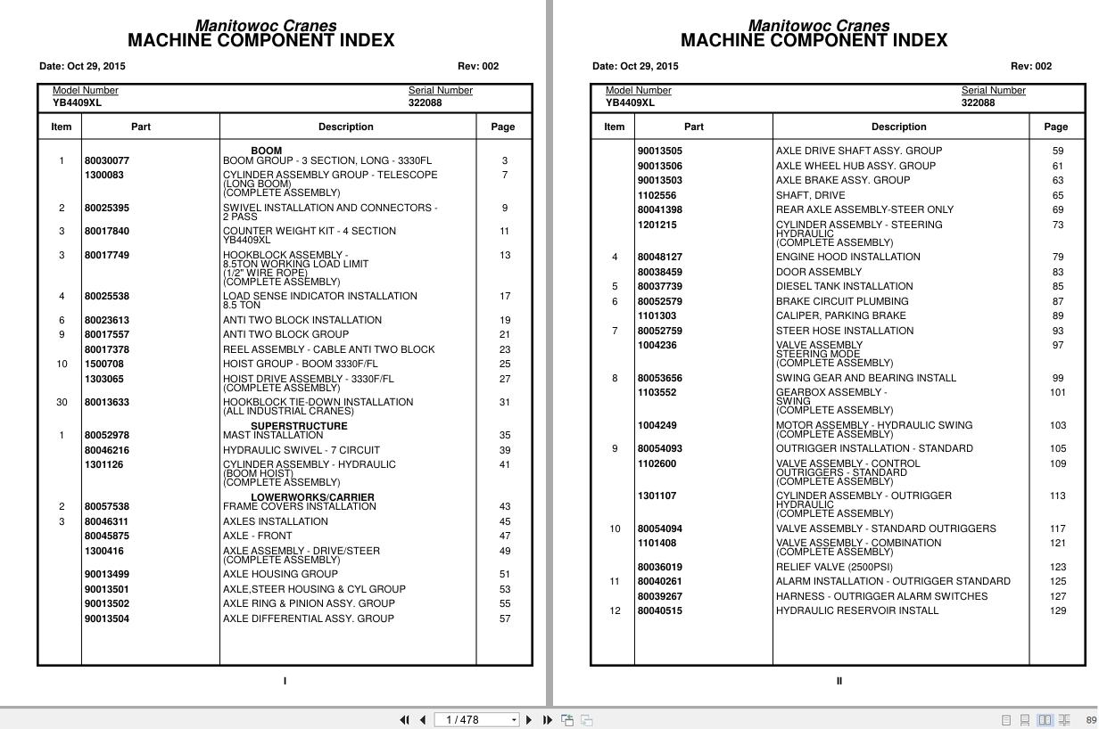 Grove Crane YB4409XL 322088 Parts Manual 2015 (1)