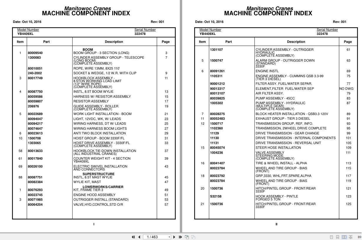 Grove Crane YB4409XL 322478 Parts Manual 2016 (1)