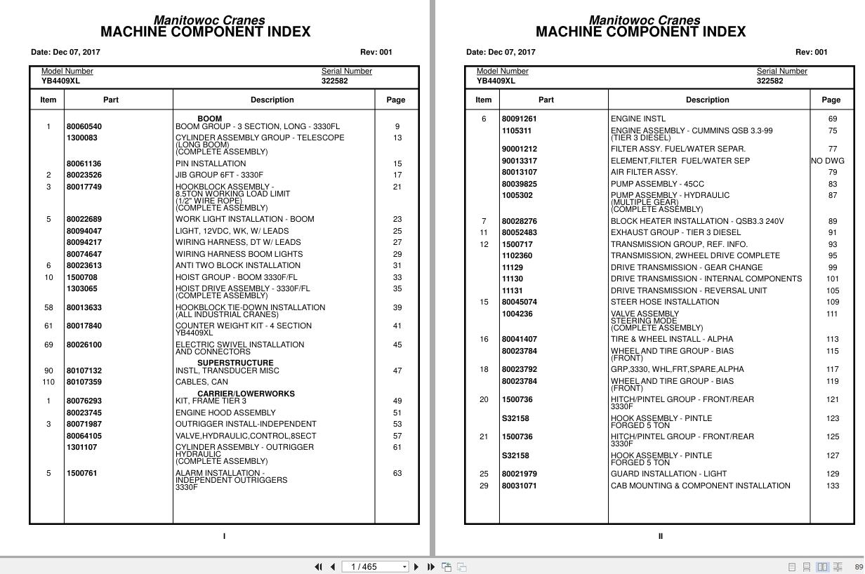 Grove Crane YB4409XL 322582 Parts Manual 2017 (1)