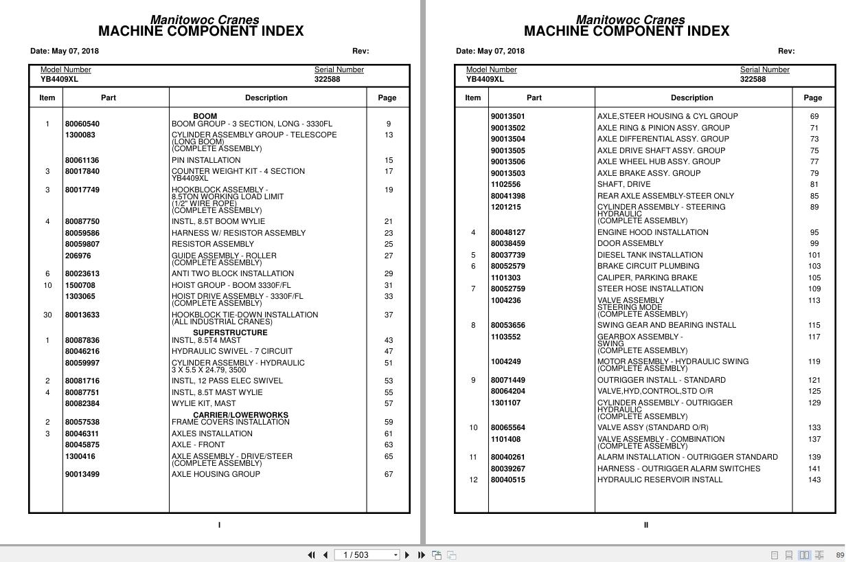 Grove Crane YB4409XL 322588 Parts Manual 2018 (1)