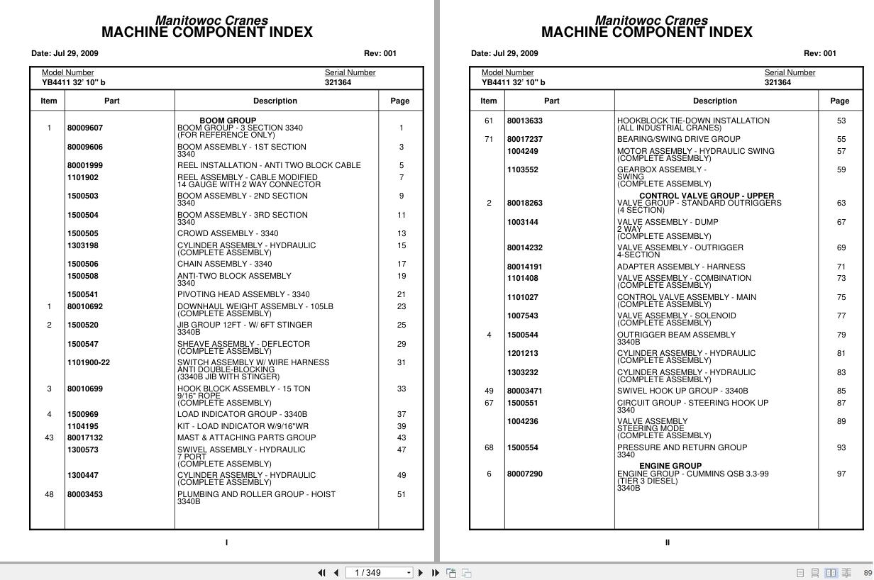 Grove Crane YB4411 321364 Parts Manual 2009 (1)