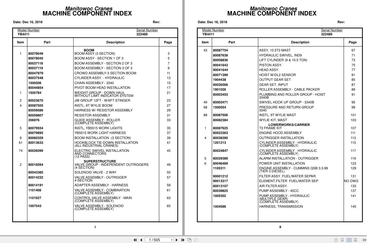 Grove Crane YB4411 322489 Parts Manual 2016 (1)