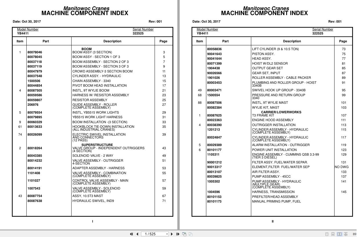 Grove Crane YB4411 322525 Parts Manual 2017 (1)