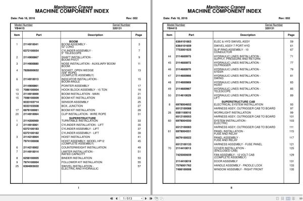 Grove Crane YB4415 320131 Parts Manual 2016 (1)