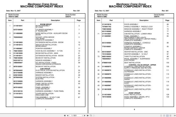 Grove Crane YB4415 GMC 320070 Parts Manual 2007 (1)
