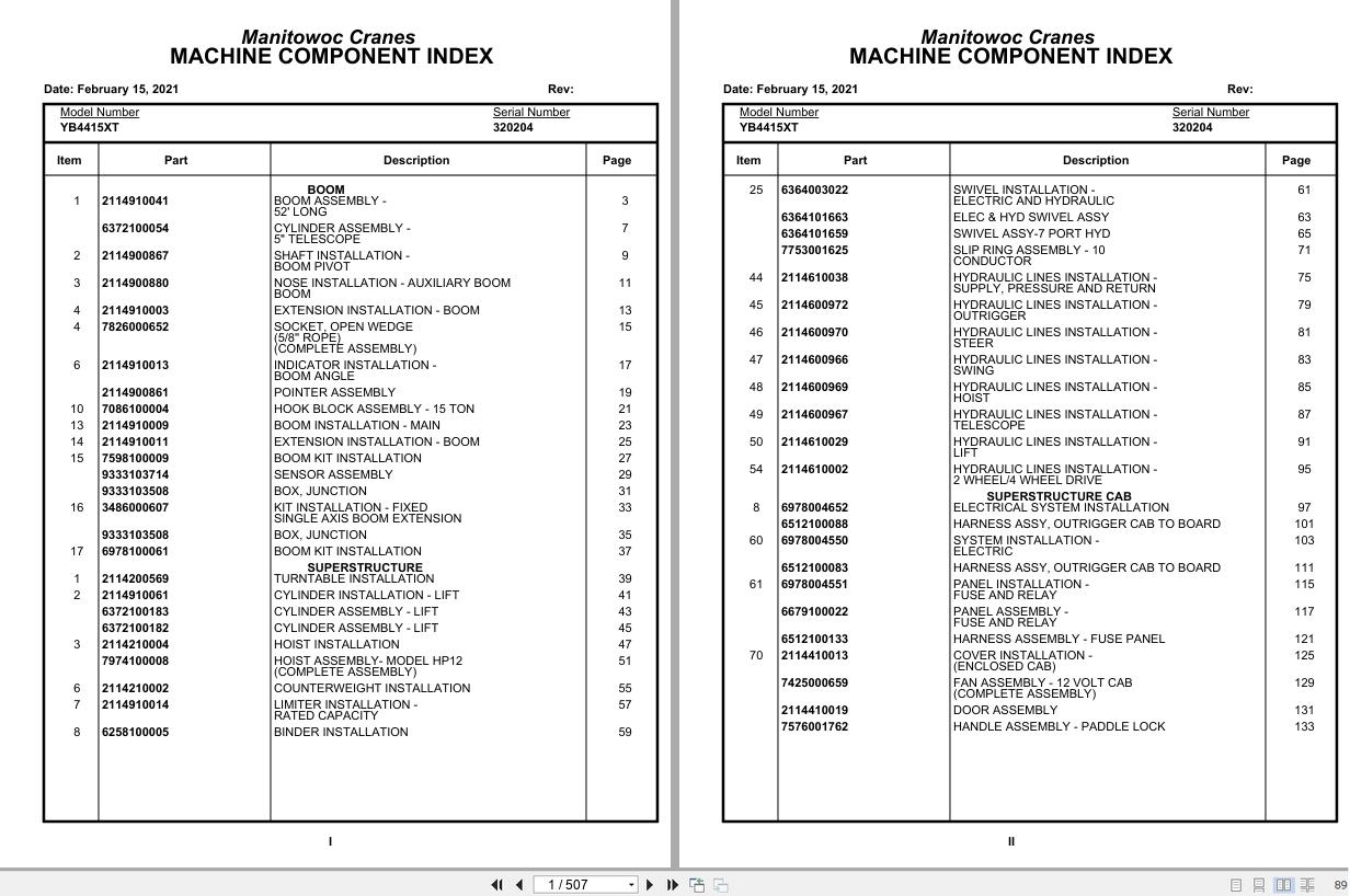 Grove Crane YB4415XT 320204 Parts Manual 2021 (1)