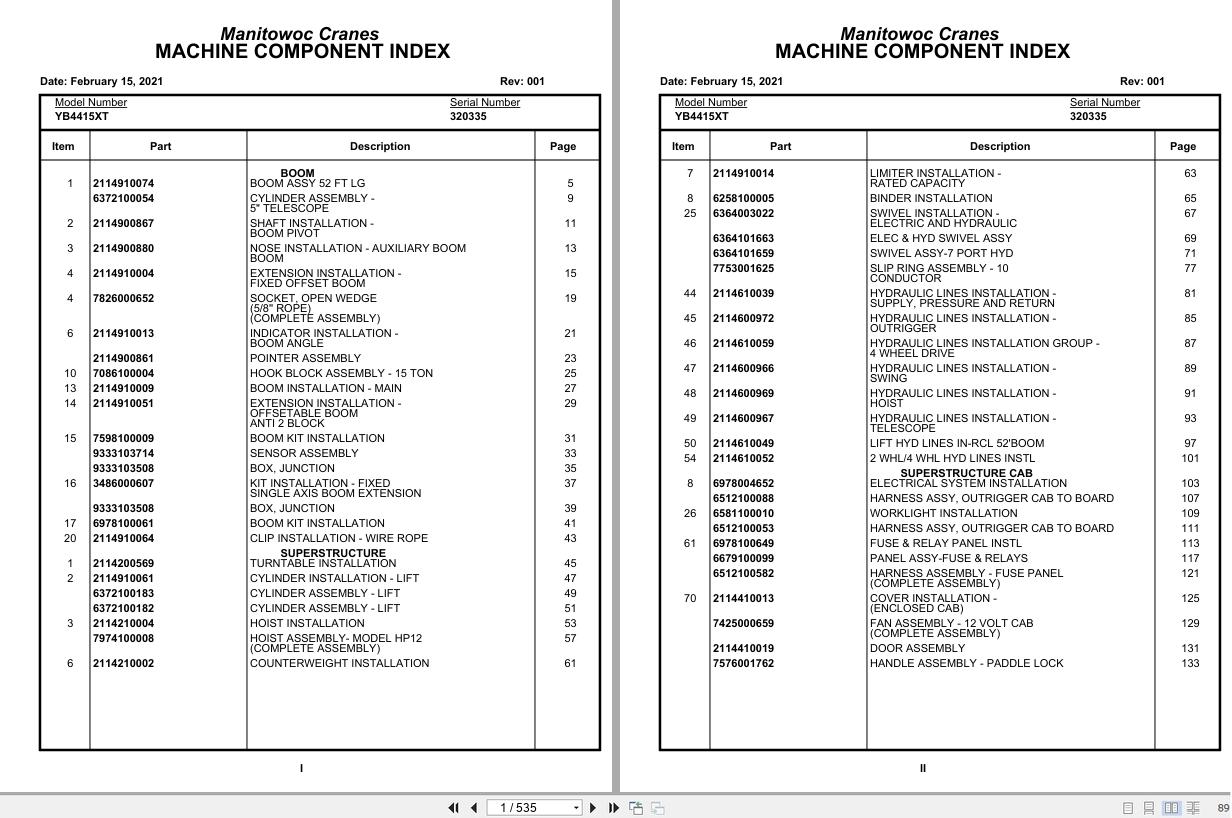 Grove Crane YB4415XT 320335 Parts Manual 2021 (1)