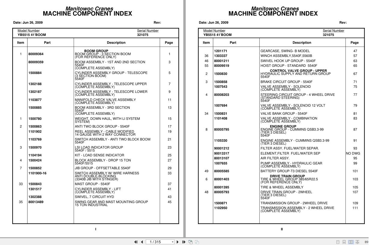 Grove Crane YB5515 321075 Parts Manual 2009 (1)