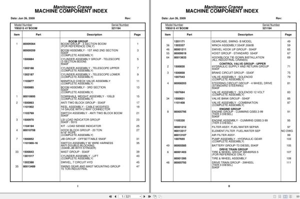 Grove Crane YB5515 321194 Parts Manual 2009 (1)