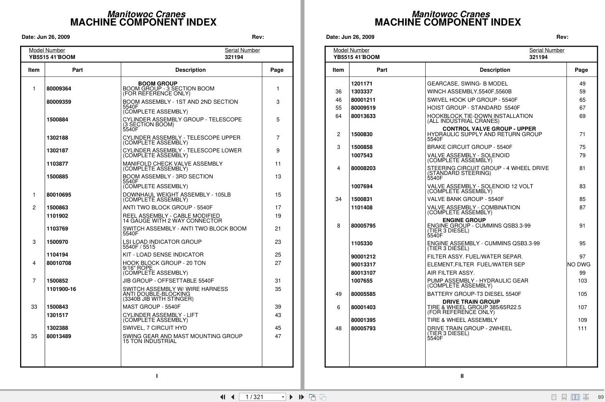 Grove Crane YB5515 321194 Parts Manual 2009 (1)