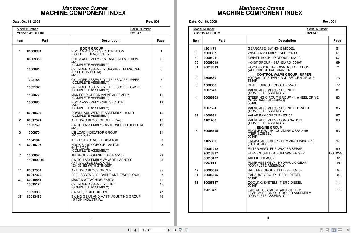 Grove Crane YB5515 321347 Parts Manual 2009 (1)