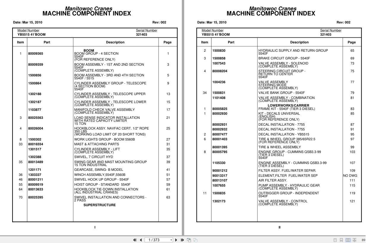 Grove Crane YB5515 321403 Parts Manual 2010 (1)