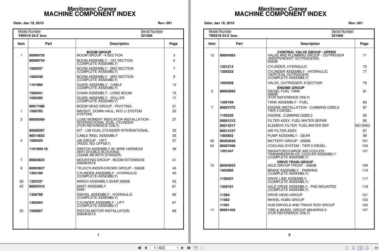 Grove Crane YB5518 321066 Parts Manual 2010 (1)