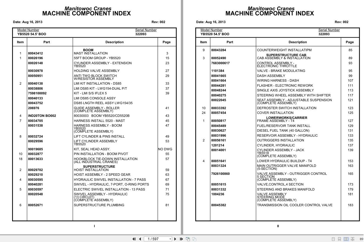 Grove Crane YB5520 322093 Parts Manual 2013 (1)