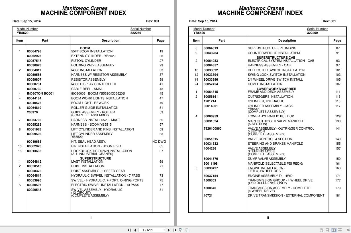 Grove Crane YB5520 322269 Parts Manual 2014 (1)