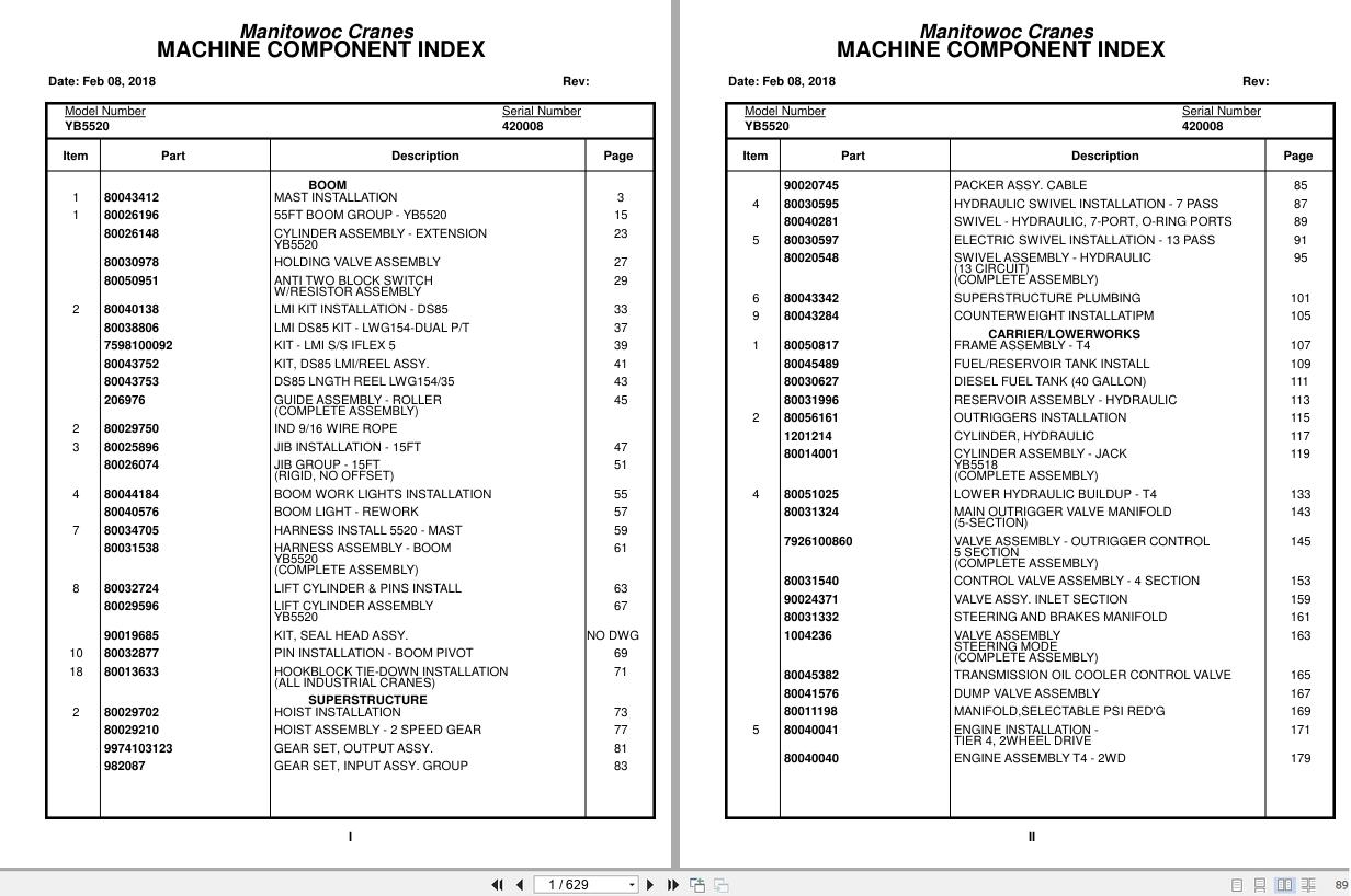 Grove Crane YB5520 420008 Parts Manual 2018 (1)
