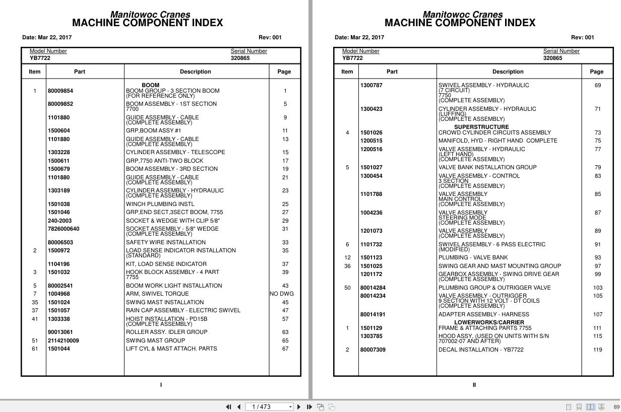 Grove Crane YB7722 320865 Parts Manual 2017 (1)