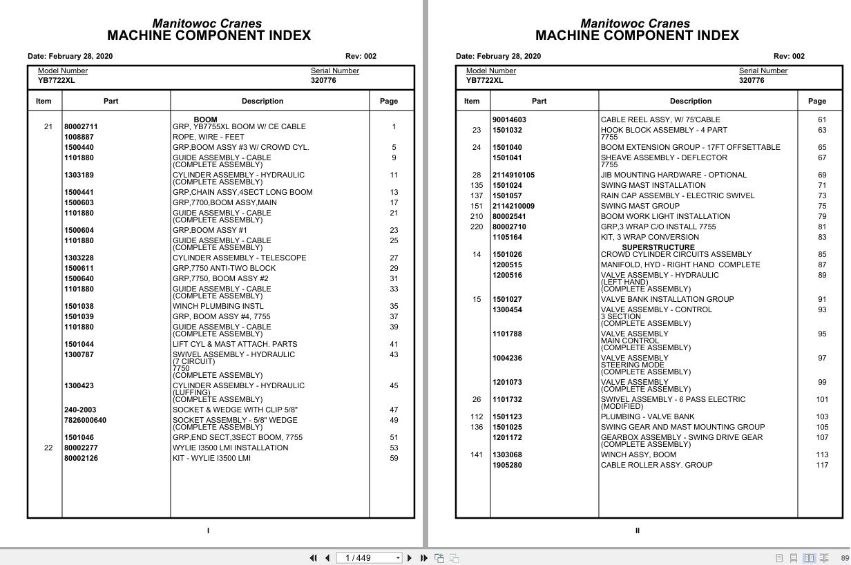 Grove Crane YB7722XL 320776 Parts Manual 2020 (1)