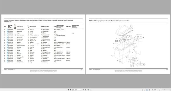 Hako Floor Scrubber Hakomatic E 450 E 530 Spare Parts Catalog (2)