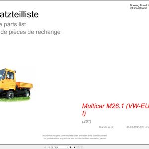 Hako Multicar M26.1 VW EURO I (261) Spare Parts Catalog (1)