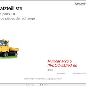 Hako Multicar M26.5 IVECO EURO III (265) Spare Parts Catalog (1)