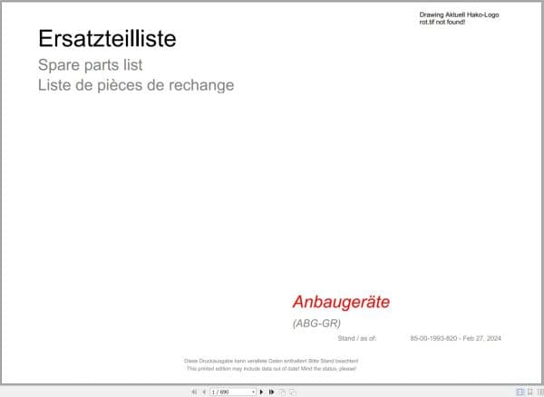 Hako Municipal Technology Attachments ABG GR Spare Parts Catalog (1)