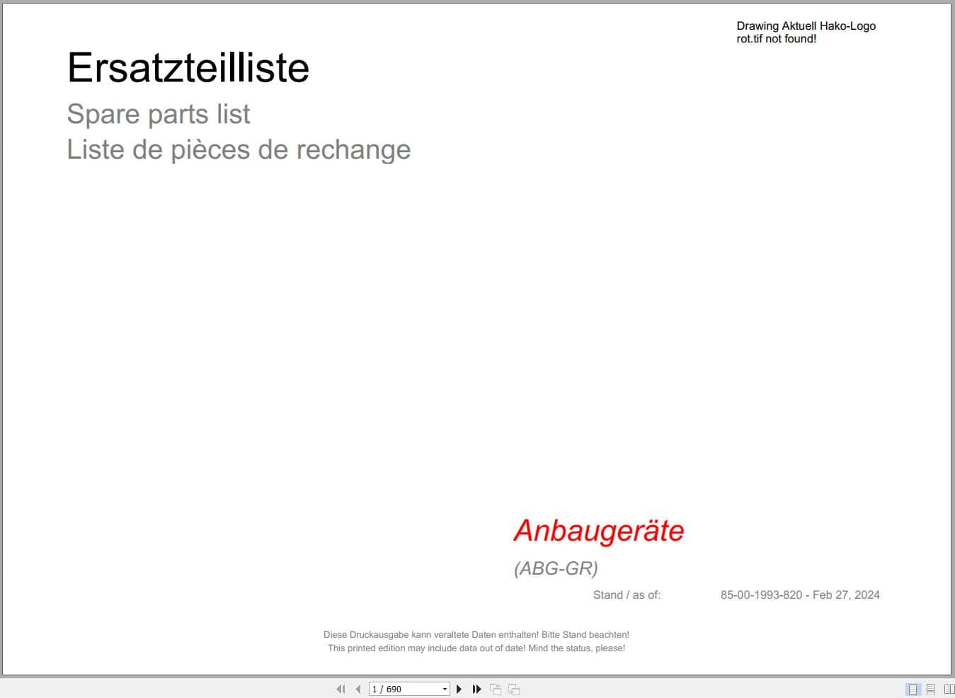 Hako Municipal Technology Attachments ABG GR Spare Parts Catalog (1)