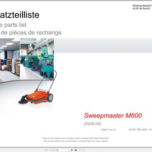 Hako Sweeper Sweepmaster M600 (6206.00) Spare Parts Catalog (1)