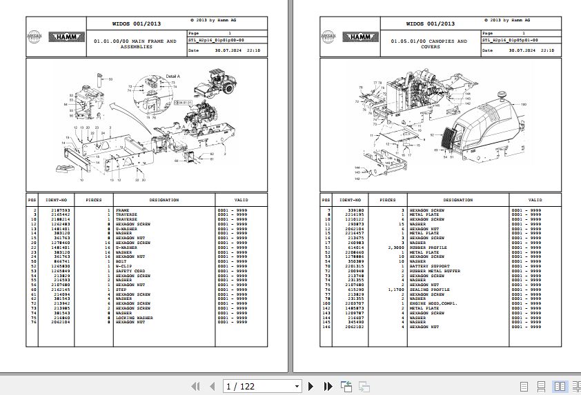 Hamm Compactor 311 H2.16 2198658 Spare Parts Catalog (1)