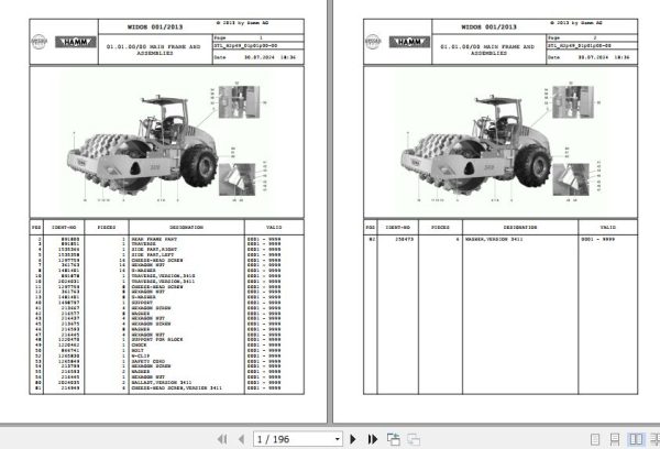 Hamm Compactor 3410   3411 H2.69 2030211 Spare Parts Catalog (1)