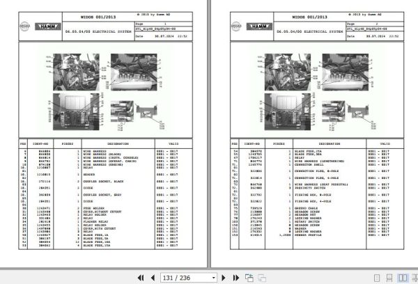 Hamm Compactor 3412   3414 H1.60 1290851 STANDARD Spare Parts Catalog (2)