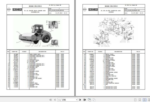 Hamm Compactor 3412   3414 H1.60 2030713 HAMMTRONIC Spare Parts Catalog (1)