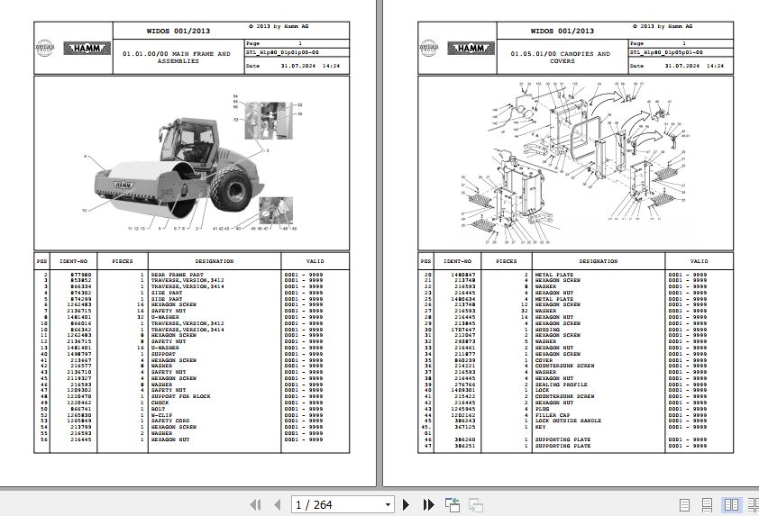 Hamm Compactor 3412   3414 H1.80 2067416 HAMMTRONIC Spare Parts Catalog (1)