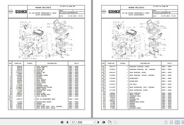 Hamm Compactor 3412   3414 H2.14 2181142 Spare Parts Catalog (2)