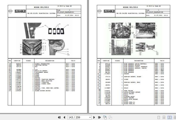 Hamm Compactor 3516   3520 H1.61 1292609 STANDARD Spare Parts Catalog (2)