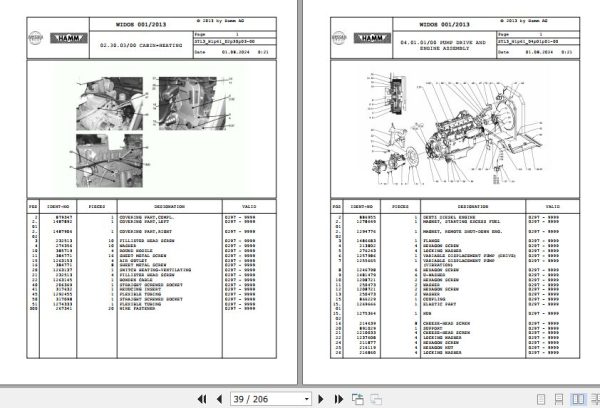Hamm Compactor 3516   3520 H1.61 2030201 STANDARD Spare Parts Catalog (2)