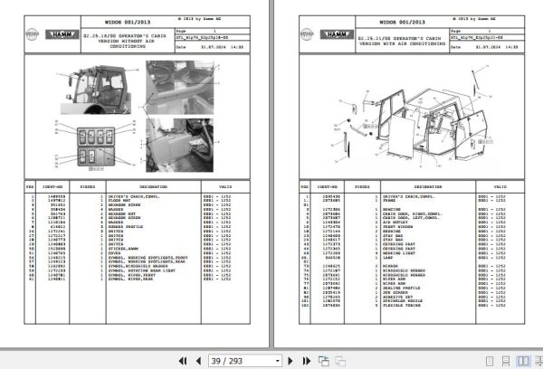 Hamm Compactor 3516   3520 H1.76 2061601 STANDARD Spare Parts Catalog (2)