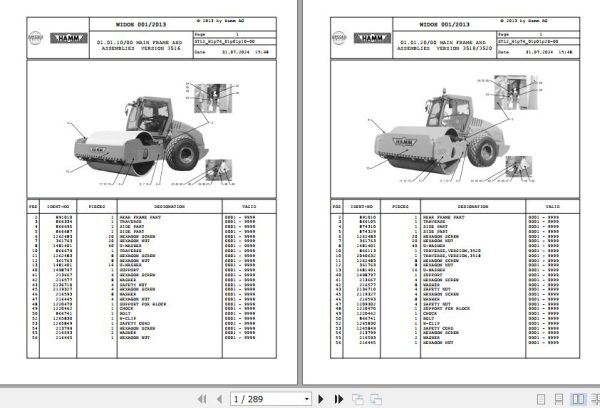 Hamm Compactor 3516   3520 H1.76 2061602 HAMMTRONIC Spare Parts Catalog (1)
