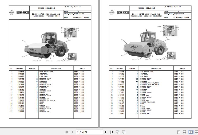Hamm Compactor 3516   3520 H1.76 2061602 HAMMTRONIC Spare Parts Catalog (1)