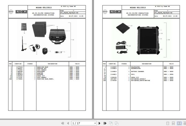 Hamm Compactor HCQ H9.00 2196267 Spare Parts Catalog (1)
