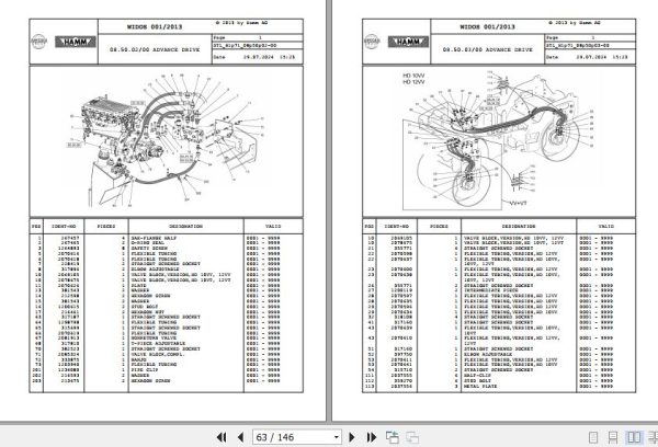 Hamm Compactor HD 10 12 H1.71 2071909 Spare Parts Catalog (2)