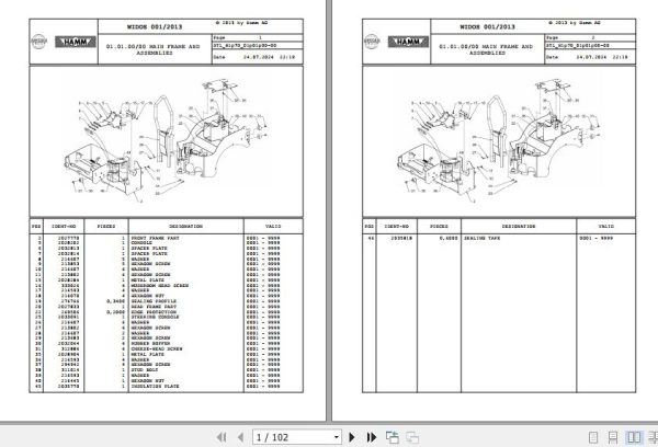 Hamm Compactor HD 8   10C H1.70 2042209 Spare Parts Catalog (1)