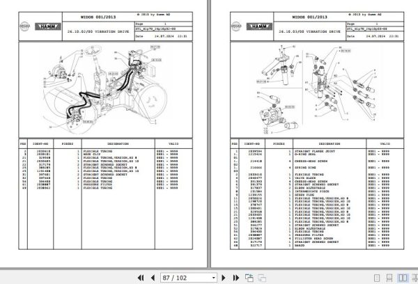 Hamm Compactor HD 8   10C H1.70 2042209 Spare Parts Catalog (2)