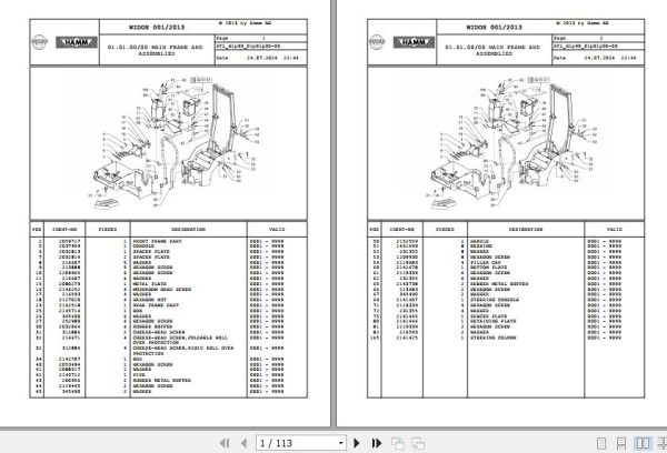 Hamm Compactor HD 8   10C H1.99 2135978 Spare Parts Catalog (1)