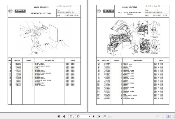Hamm Compactor HD 8   10C H1.99 2135978 Spare Parts Catalog (2)