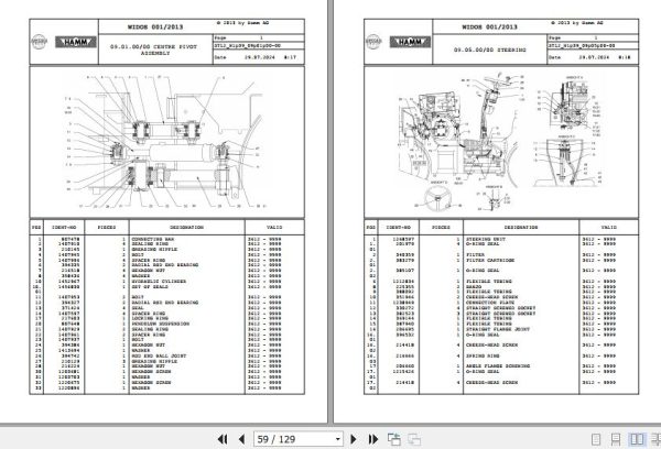 Hamm Compactor HD10   13 H1.39 2035844 Spare Parts Catalog (2)